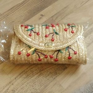 New Cherry Straw Purse